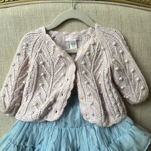 Janie and jack knit angora cardigan 3-6m